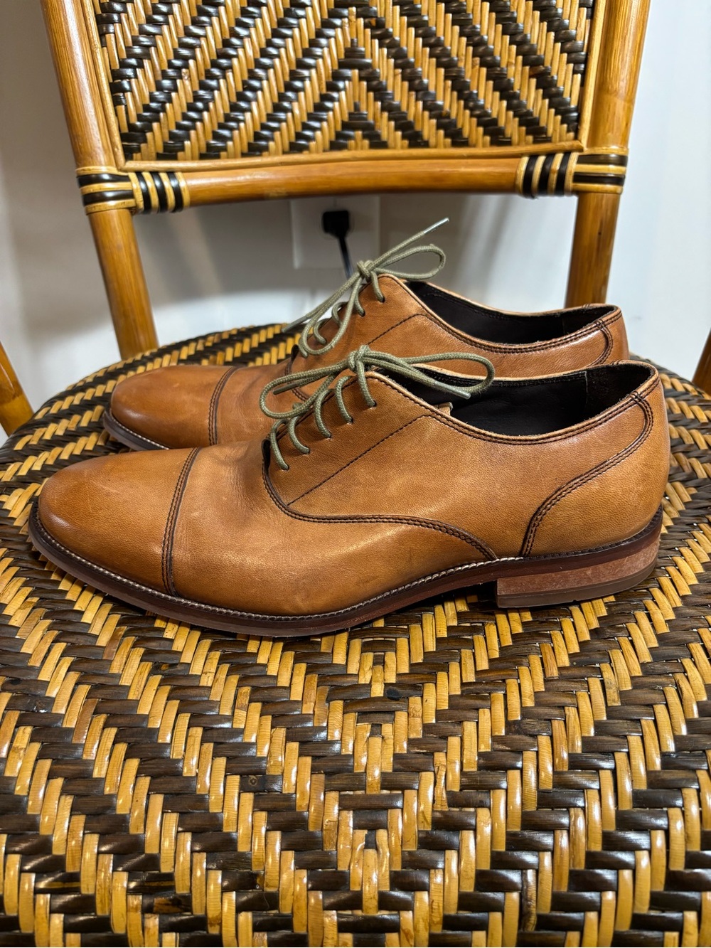 Cole Haan Brown Cap-Toe Leather Oxfords